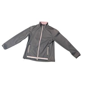 Abacus Sportswear Women's Navan Softshell Jacket in Granite & Pink Size Large